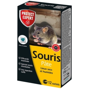 appat pate souris pret à l'emploi 12 sachets 10gr - protect expert