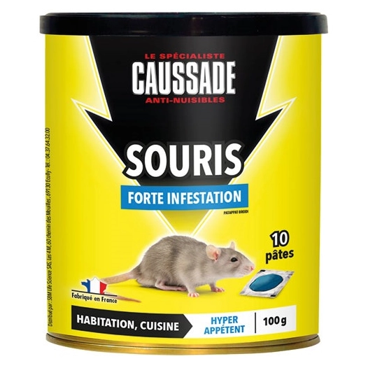 souris pat appât foudroyant 10x10g - caussade
