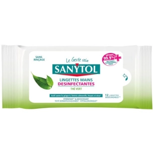 sanytol lingettes désinfectantes mains x12 - sanytol