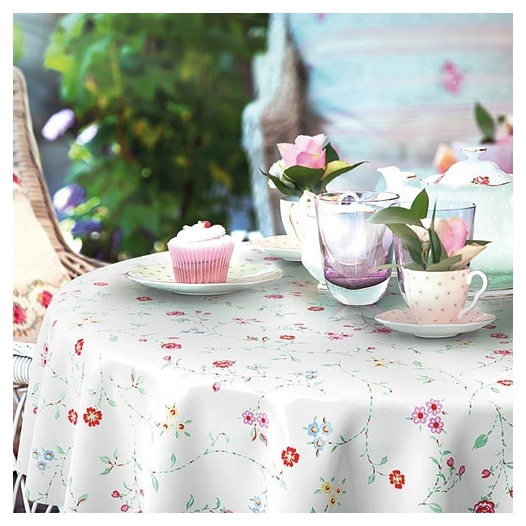 nappe ronde manhattan bella crème 150 cm - d-c-table