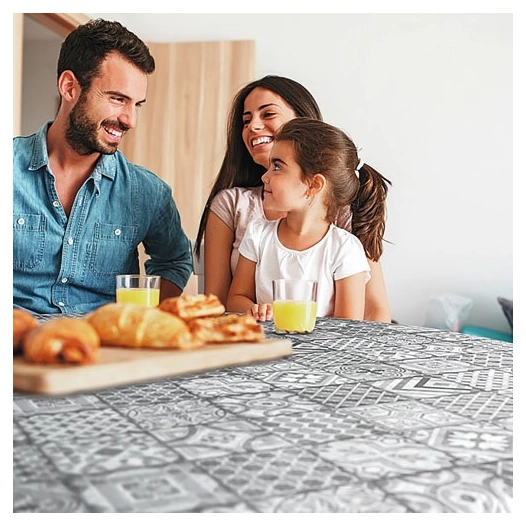 nappe toile ciree ronde manhattan visbi 150cm - d-c-table