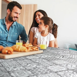 nappe toile ciree ronde manhattan visbi 150cm - d-c-table