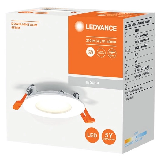 spot led encastré compact 4 w froid blanc - ledvance