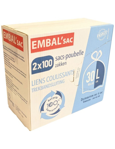 sac poubelle 30l x200 en boite distributrice - schweitzer