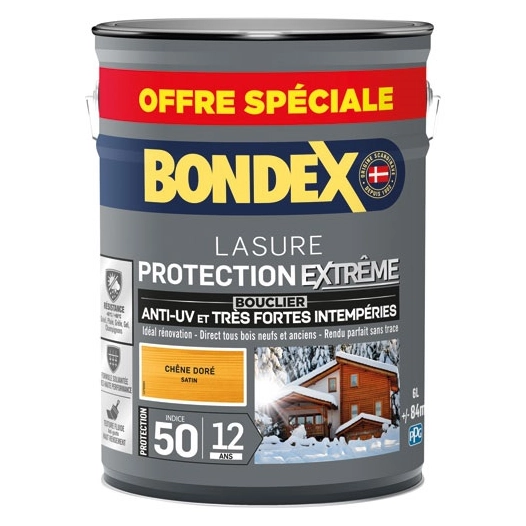 bondex lasure ind 50 / 12 ans 6l chêne doré - bondex