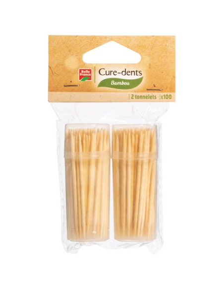 20 cure dent bambou tonnelet de 100 x 2 - belle france