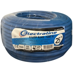 câble ftp rj45 cat.6 25m bleu couronne - electraline