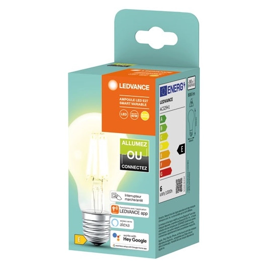 led smart + bluetooth filament classic e27 6 w blanc chaud - ledvance