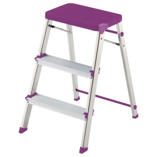 escabeau / marche-pied 3 niveaux mauve - m3 - rolser