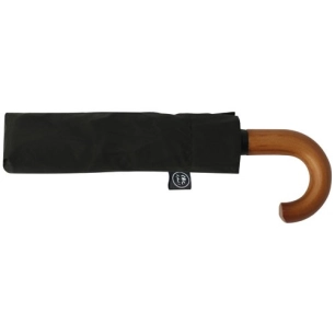 parapluie mini auto noir poignée courbe bois - chic il pleut