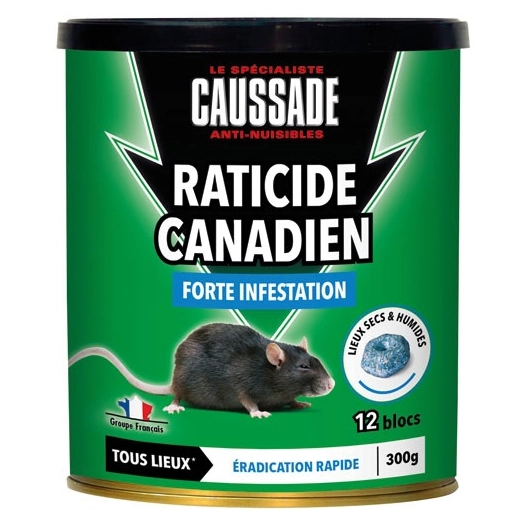 rats souris bloc pâte flocoumafen 300g - caussade