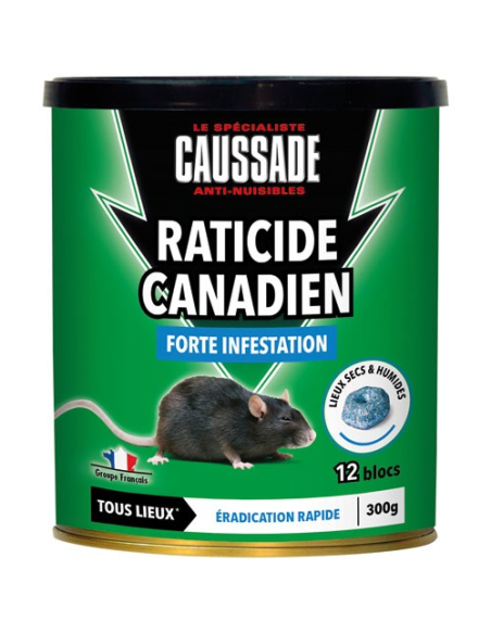 Bloc Pâte Raticide Souricide Caussade Flocoumafen puissant en bloc pâte - CAUSSADE