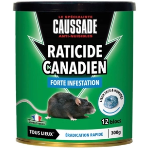 raticide canadien bloc pâte flocoumafen 300g - caussade