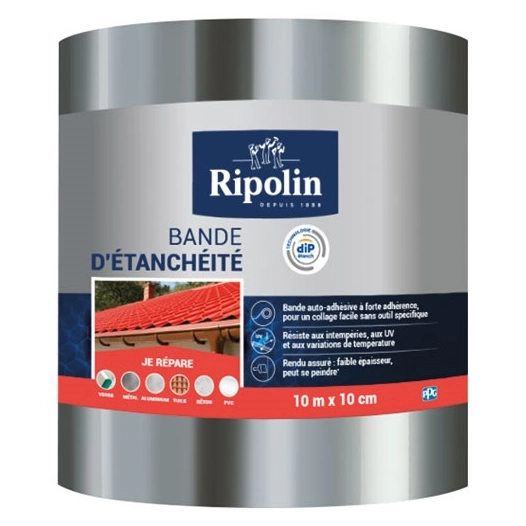 ripolin bande etancheite aluminium 10mx10cm - ripolin