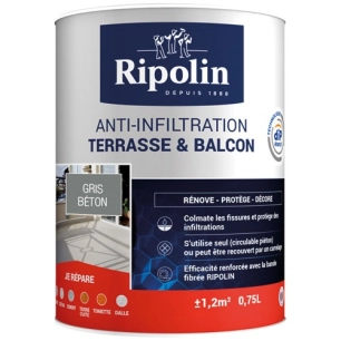 ripolin anti infiltration terrasses balcons gris 0.75l - ripolin