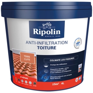 ripolin anti infiltration toiture terre cuite 4l - ripolin