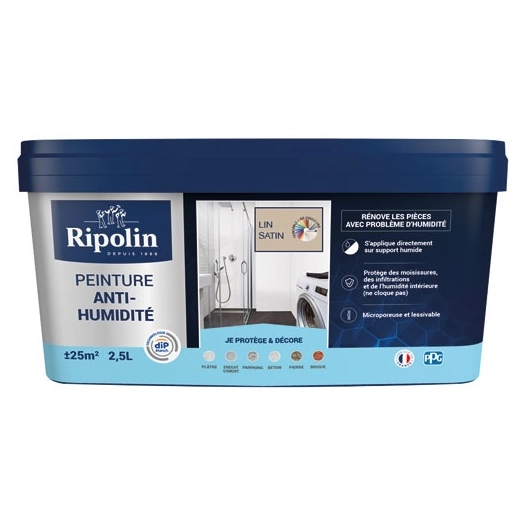 ripolin peint anti humidité lin 2.5l - ripolin