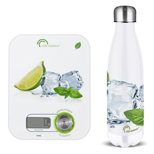 coffret balance culinaire citrons ice green power +bouteille isotherme 0.5l - little balance