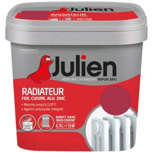 peinture radiateur phase aqueuse satin 0.75l framboise - julien