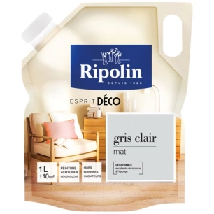 rip deco toutes pièces mat 1l gris clair - ripolin