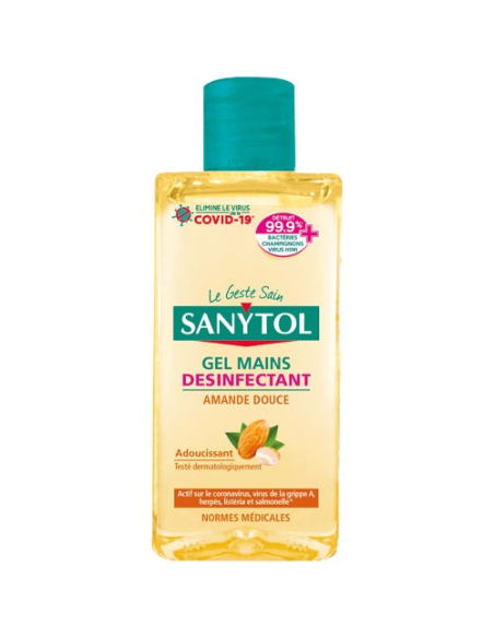 gel hydroalcoolique mains amande douce 75ml - sanytol