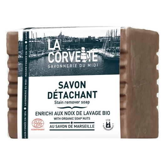 savon détachant enrichi aux noix de lavage écocert 250g - la corvette