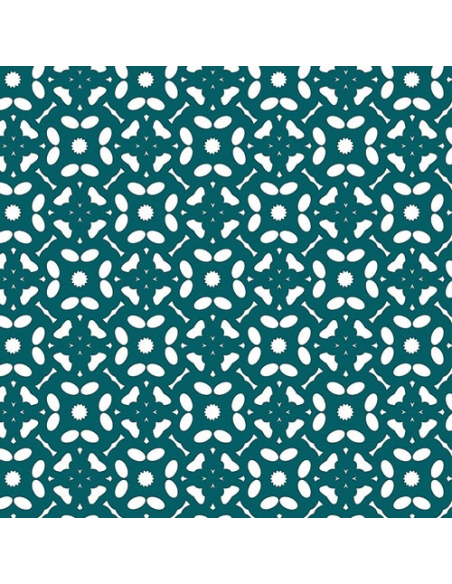 nappe noblessa toile cirée flowers pétrole 20mx140cm - noblessa
