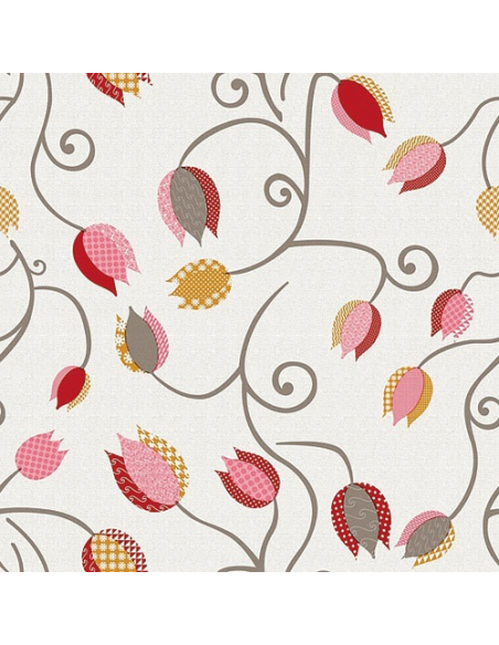 nappe noblessa toile cirée tulipe 20mx140cm - noblessa