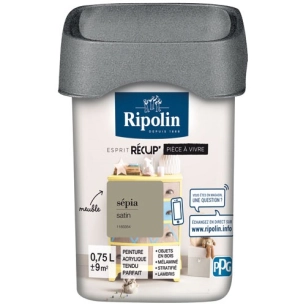 rip recup pièce à vivre satin 0.75l sepia - ripolin
