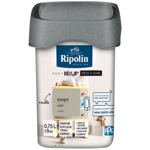 rip recup pièce à vivre satin 0.75l taupe - ripolin