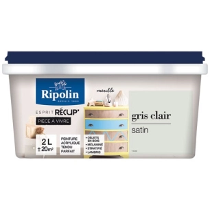 rip recup pièce à vivre satin 2l gris clair - ripolin