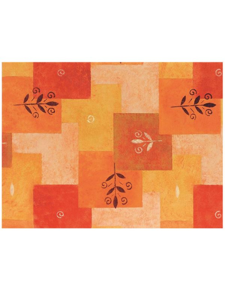 Nappe Bergamo Patch Orange Rouleau nappe décorative 15m - D-C-TABLE