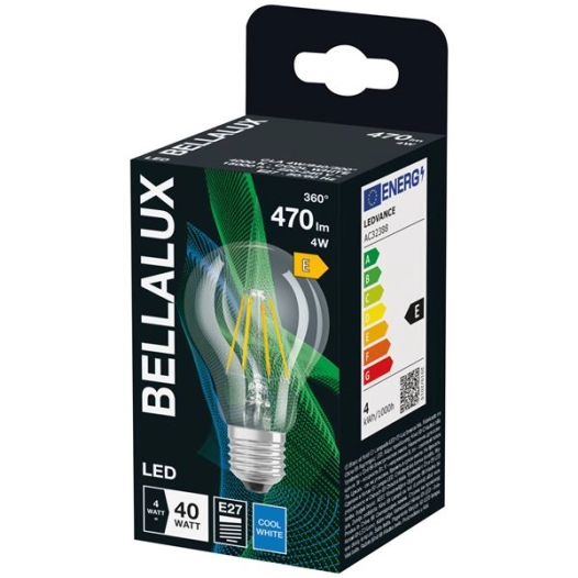 bellalux led clair standard e27 4w chaud 470lm - bellalux