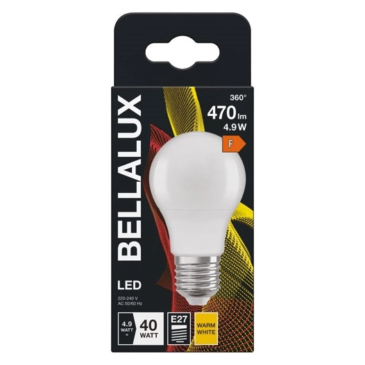 bellalux led dépoli standard e27 4.9w chaud 470lm - bellalux