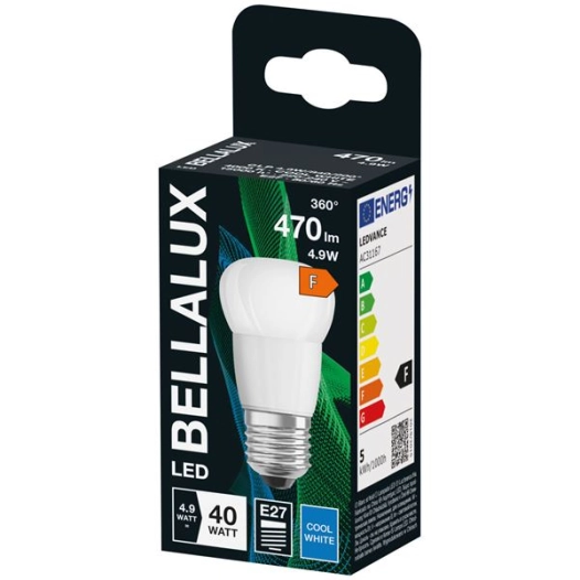 bellalux led radiateur dépoli sphère e27 4.9w froid 470lm - bellalux