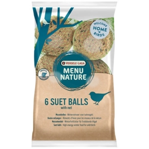 menu oiseaux du ciel nature boule de graisse 90 g x 6 avec filet - versele laga