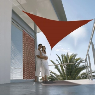 voile ombrage triangulaire 3m terracotta - jardiline