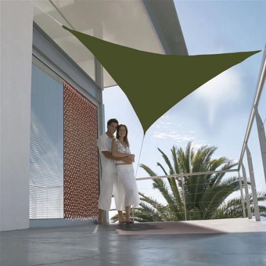 voile ombrage triangulaire 3m kaki - jardiline