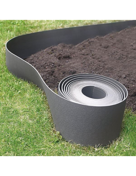 Bordure Jardin Flexible PE Recyclé Gris Flexible, Écologique, Durable - Nortene