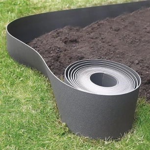 bordure flexible en pe 100% recyclé etik bordura gris - nortene