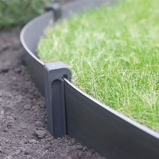 piquet d'ancrage bordures pp 100% recyclé etik fix gris x10 - nortene