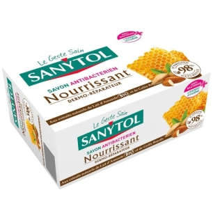 savon antibacterien hydratant lait amande gelee royale - sanytol