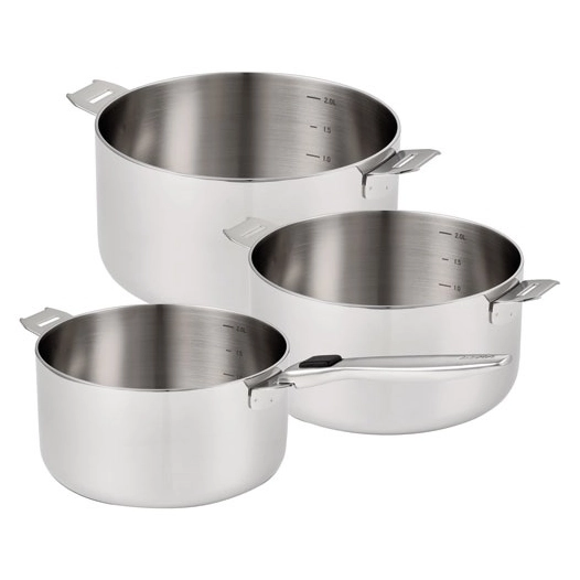 série 3 casseroles inox 16 / 18 / 20 cm - r'évolution - beka