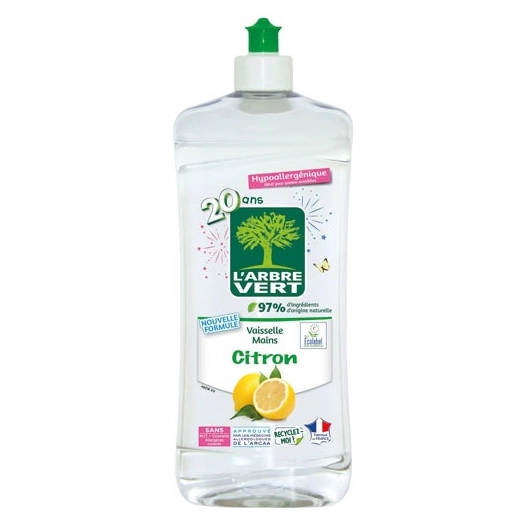 l arbre vert vaisselle mains ecolabel citron 750ml - arbre vert bien etre