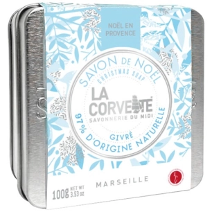 coffret cube savon de noël givré 100 g + boîte - la corvette