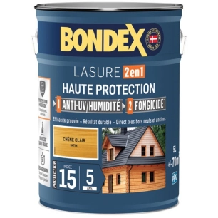bondex lasure 2 en1 ind 15 5 ans 5l chêne clair - bondex