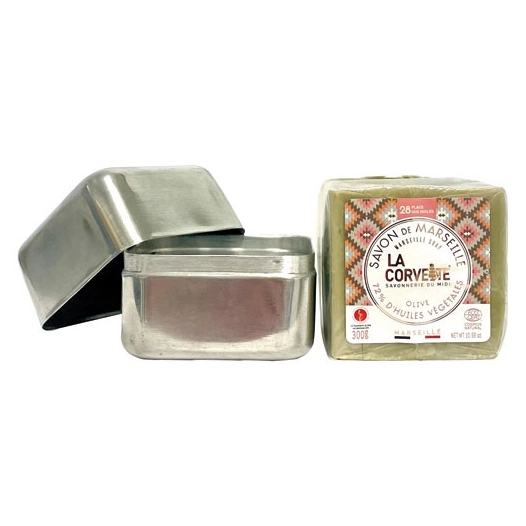 coffret cube savon de marseille olive 300 g + boîte - édition limitée - la corvette
