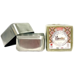 coffret cube savon de marseille olive 300 g + boîte - édition limitée - la corvette