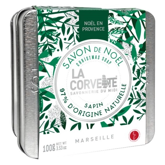 coffret cube savon de noël sapin 100 g + boîte - la corvette