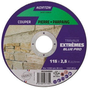 disque tronçonner moyeu déporté extr. matériaux 115x2.5x22 - norton